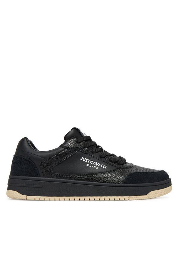 Just Cavalli Sneakersy 78QA3SM8 ZPA90 Czarny. Kolor: czarny. Materiał: skóra