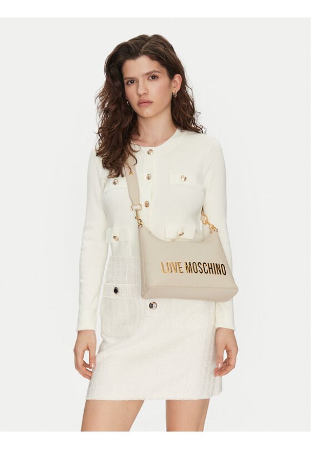 Love Moschino - LOVE MOSCHINO Torebka JC4025PP1MKD0110 Écru. Kolor: kremowy. Materiał: skórzane