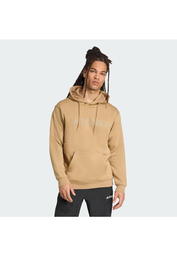 Adidas - Bluza z kapturem Terrex Multi Large Logo. Typ kołnierza: kaptur. Kolor: brązowy. Materiał: materiał. Sport: turystyka piesza