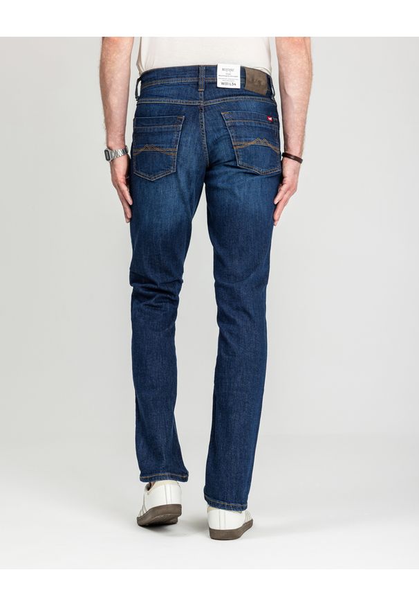 Męskie Spodnie Jeansowe Mustang Style Washington Straight Denim Blue 1018017 5000 882
