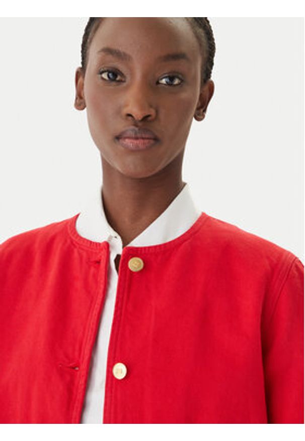 TOMMY HILFIGER - Tommy Hilfiger Kurtka jeansowa WW0WW48591 Pomarańczowy Regular Fit. Kolor: pomarańczowy. Materiał: bawełna