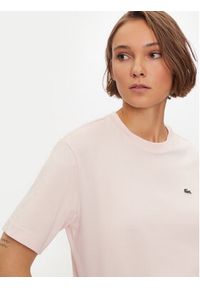 Lacoste T-Shirt TF7215 Różowy Loose Fit. Kolor: różowy. Materiał: bawełna