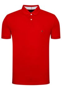 TOMMY HILFIGER - Tommy Hilfiger Polo 1985 MW0MW17770 Czerwony Regular Fit. Typ kołnierza: polo. Kolor: czerwony. Materiał: bawełna #5