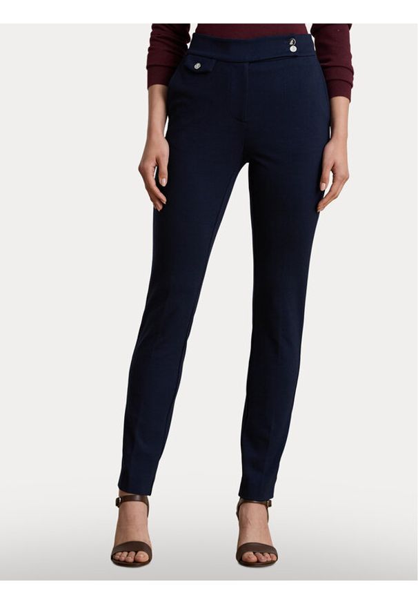 Lauren Ralph Lauren - LAUREN RALPH LAUREN Spodnie materiałowe 200980023002 Granatowy Straight Fit. Kolor: niebieski. Materiał: wiskoza