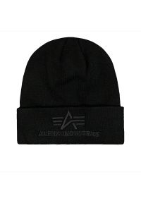 Czapka Alpha Industries 3D Beanie 16891003 - czarna. Kolor: czarny. Materiał: akryl, materiał. Sezon: zima. Styl: klasyczny