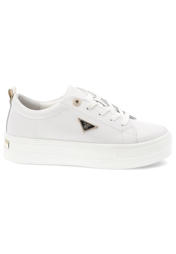 Białe Sneakersy Filippo Wygodne Obuwie Damskie. Okazja: na co dzień. Kolor: biały. Materiał: materiał, jeans. Szerokość cholewki: normalna. Wzór: aplikacja