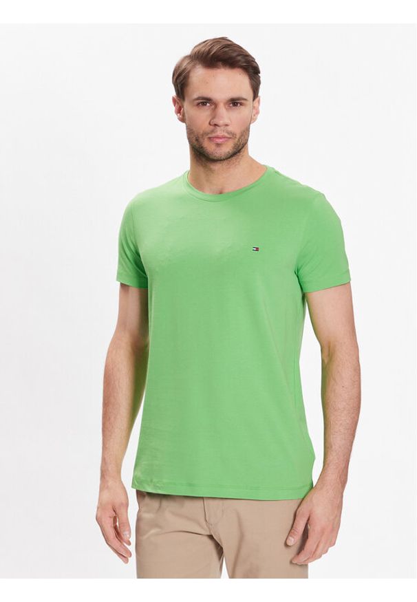 TOMMY HILFIGER - T-Shirt Tommy Hilfiger. Kolor: zielony. Materiał: bawełna