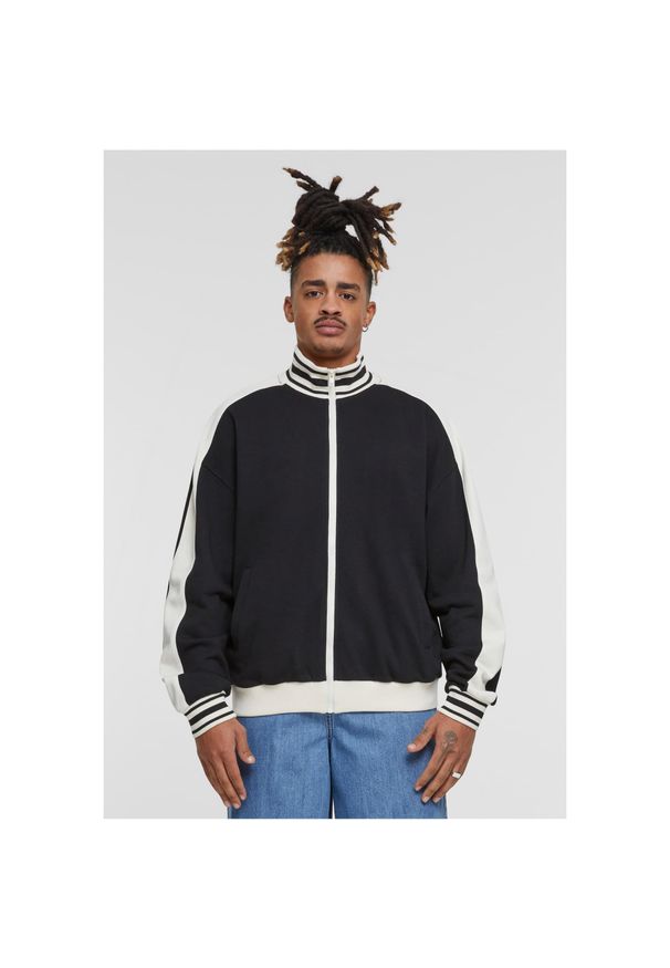 Kurtka z dresu Urban Classics Retro. Kolor: czarny. Materiał: dresówka