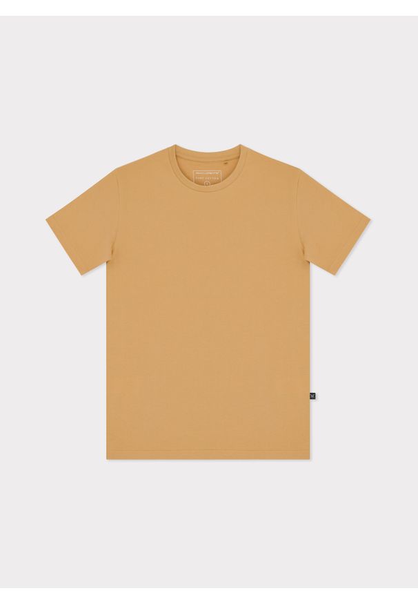 Pako Lorente - PAKO LORENTE – Bawełniany żółty t-shirt z okrągłym dekoltem. Okazja: na co dzień. Kolor: czerwony, niebieski, żółty. Materiał: bawełna. Styl: casual