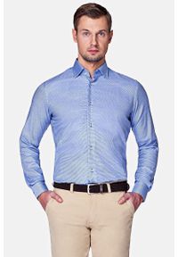 Lancerto - Koszula Granatowa Zamur. Kolor: niebieski. Materiał: tkanina, bawełna #1