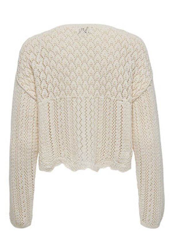 only - ONLY Kardigan Nola 15290744 Écru Relaxed Fit. Kolor: biały. Materiał: syntetyk