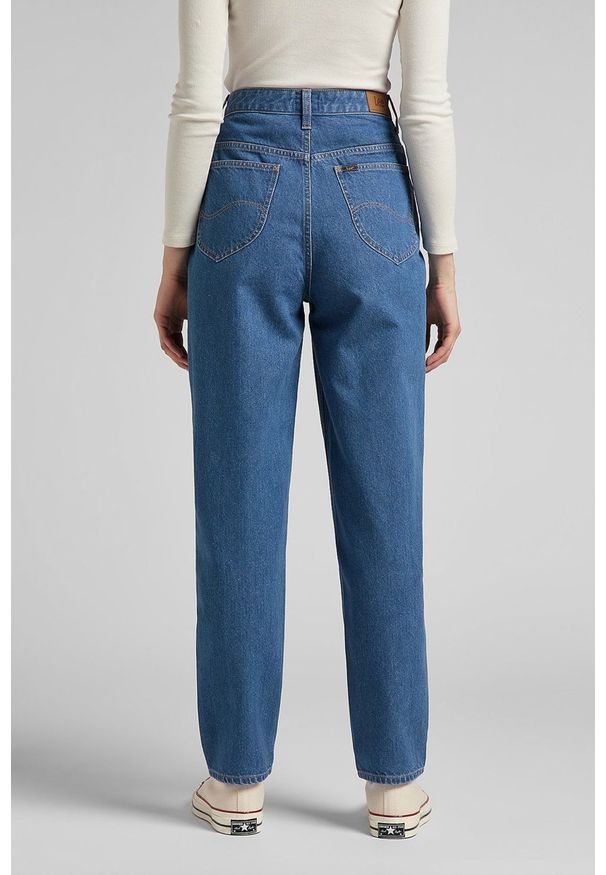 Lee - LEE STELLA TAPERED DAMSKIE SPODNIE JEANSOWE STONEWASH AVA L31JOMTU 112143808