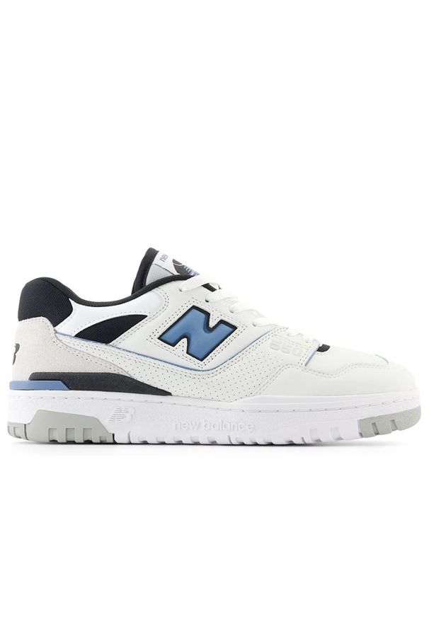 Buty New Balance BB550ESF - białe. Okazja: na co dzień. Kolor: biały. Materiał: skóra, guma. Szerokość cholewki: normalna. Sport: turystyka piesza, koszykówka