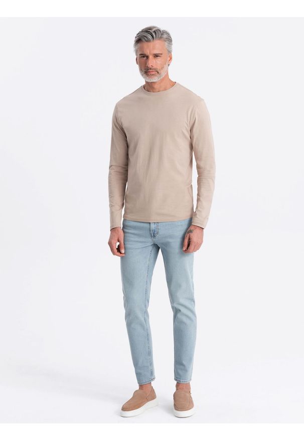 Ombre Clothing - Zestaw longsleeve męski z długim rękawem 2-pak - mix V9 Z43 - XXL. Kolor: zielony. Materiał: skóra, materiał, bawełna. Długość rękawa: długi rękaw. Długość: długie. Wzór: gładki, aplikacja, jednolity