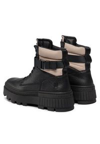 TOMMY HILFIGER - Tommy Hilfiger Trapery Th Elevated Chunky Lth Bkle Boot FM0FM04909 Czarny. Kolor: czarny. Materiał: skóra