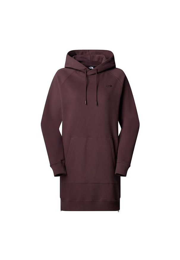 Sukienka damska The North Face Relaxed Hooded 0A8E48BQ71 - brązowa. Okazja: na co dzień. Typ kołnierza: kaptur. Kolor: brązowy. Materiał: bawełna. Typ sukienki: sportowe, proste. Styl: casual, sportowy