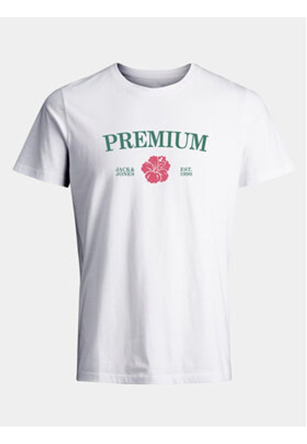 Jack & Jones T-Shirt Jprblaalfie 12259673 Biały Regular Fit. Kolor: biały. Materiał: bawełna