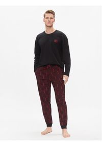 Hugo Piżama Acid Logo 50510471 Czarny Relaxed Fit. Kolor: czarny. Materiał: bawełna