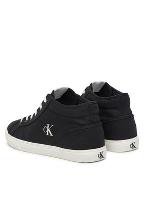 Calvin Klein Jeans Sneakersy Ess Vulc Mid Mg Canvas YM0YM01210 Czarny. Kolor: czarny. Materiał: materiał