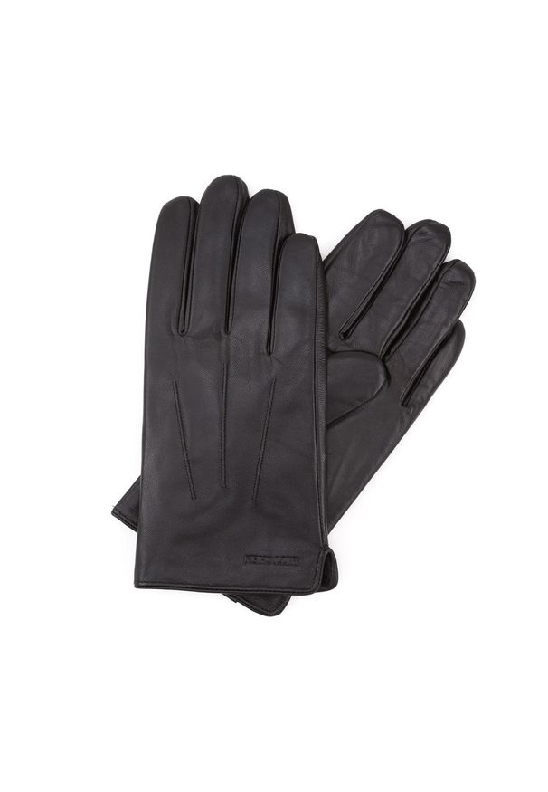Wittchen - Rękawiczki męskie. Kolor: czarny. Materiał: skóra. Wzór: aplikacja. Styl: elegancki