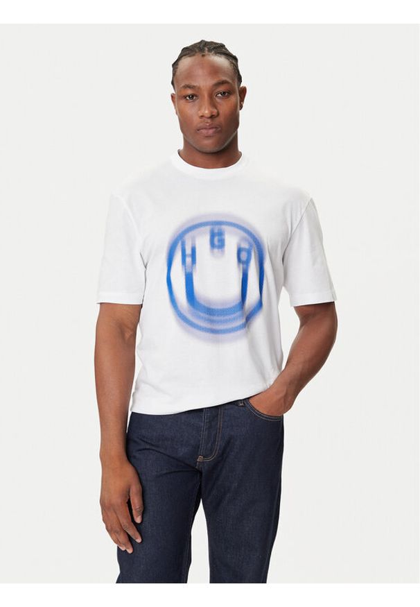 Hugo - HUGO T-Shirt Nalax 50543493 Biały Regular Fit. Kolor: biały. Materiał: bawełna