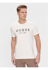 Guess T-Shirt U4RI22 K6YW0 Biały Regular Fit. Kolor: biały. Materiał: bawełna