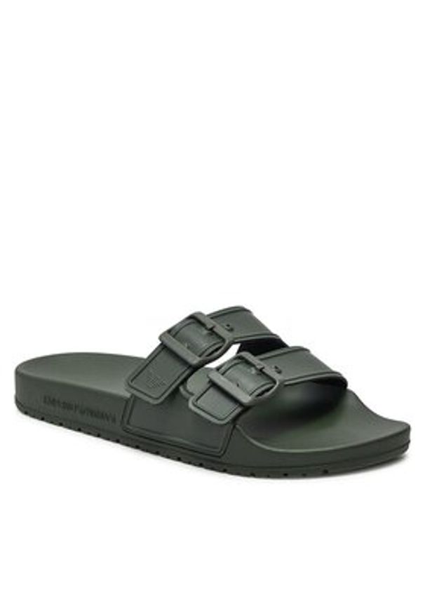 Emporio Armani Klapki XVPS09 XN998 S132 Khaki. Kolor: brązowy