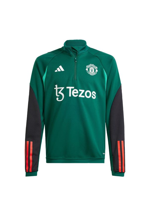Bluza do piłki nożnej dla dzieci Adidas Manchester United Tiro 23 Training. Kolor: czarny, wielokolorowy, zielony. Materiał: materiał. Sport: piłka nożna