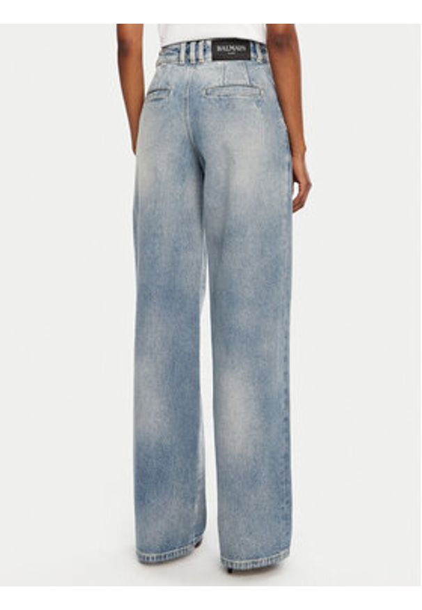 Balmain Jeansy DF0ML095DF17 Niebieski Loose Fit. Kolor: niebieski