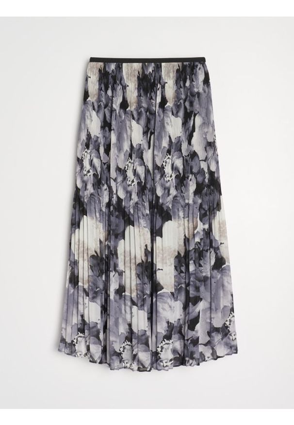 Sinsay - Plisowana spódnica midi ze wzorem - wielobarwny