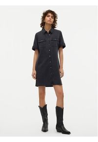 Vero Moda Sukienka jeansowa Jennie 10309665 Czarny Regular Fit. Kolor: czarny. Materiał: bawełna #6