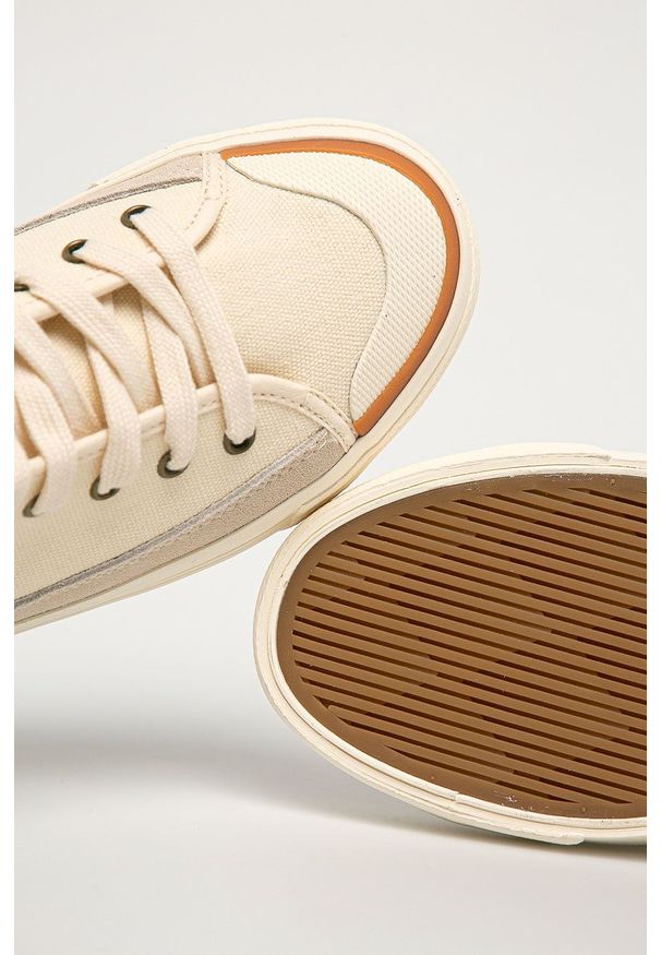 Levi's® - Levi's Trampki Square High S damskie. Okazja: na spotkanie biznesowe. Nosek buta: okrągły. Zapięcie: sznurówki. Kolor: beżowy. Szerokość cholewki: normalna. Styl: biznesowy