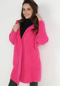 Born2be - Fuksjowy Płaszcz z Bawełną Oversize Klepheia. Okazja: na co dzień. Kolor: różowy. Materiał: bawełna. Wzór: jednolity. Styl: casual #6