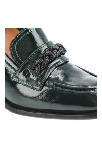 Zielone Półbuty Simen Eleganckie Skórzane Buty Na Obcasie. Zapięcie: klamry. Kolor: zielony. Materiał: skóra. Obcas: na obcasie. Styl: elegancki. Wysokość obcasa: średni