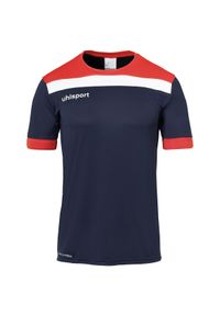 UHLSPORT - Koszulka sportowa męska Uhlsport Offense 23. Kolor: czerwony, wielokolorowy, niebieski. Materiał: poliester. Długość rękawa: krótki rękaw. Długość: krótkie