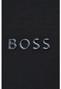 Boss Green - BOSS bluza BOSS GREEN męska kolor czarny z kapturem z aplikacją. Typ kołnierza: kaptur. Kolor: czarny. Wzór: aplikacja #3