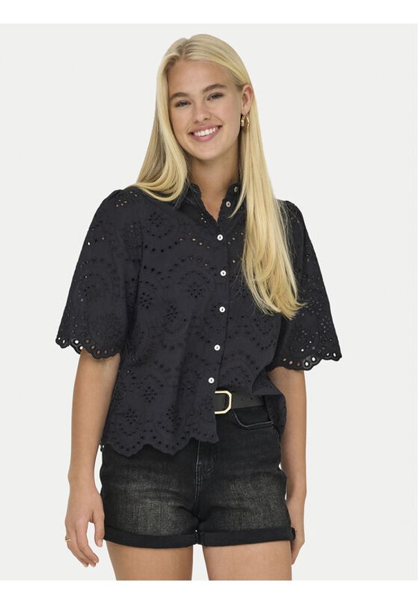 only - ONLY Koszula Valais 15351106 Czarny Regular Fit. Kolor: czarny. Materiał: bawełna