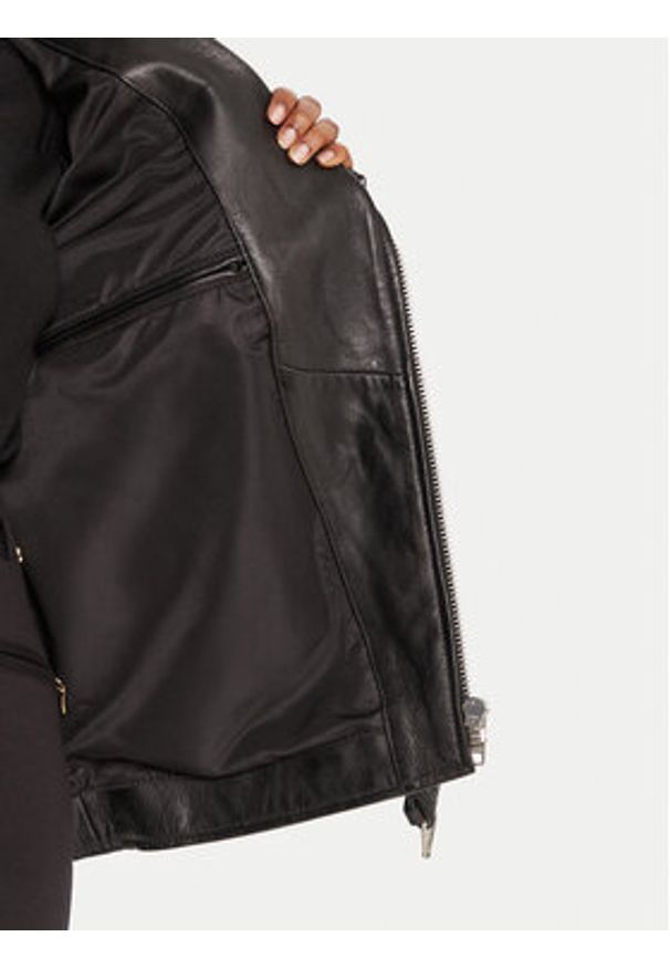 NEW ROCK Kurtka skórzana W-NRLMJ078-S1 Czarny Regular Fit. Kolor: czarny. Materiał: skóra. Styl: rockowy