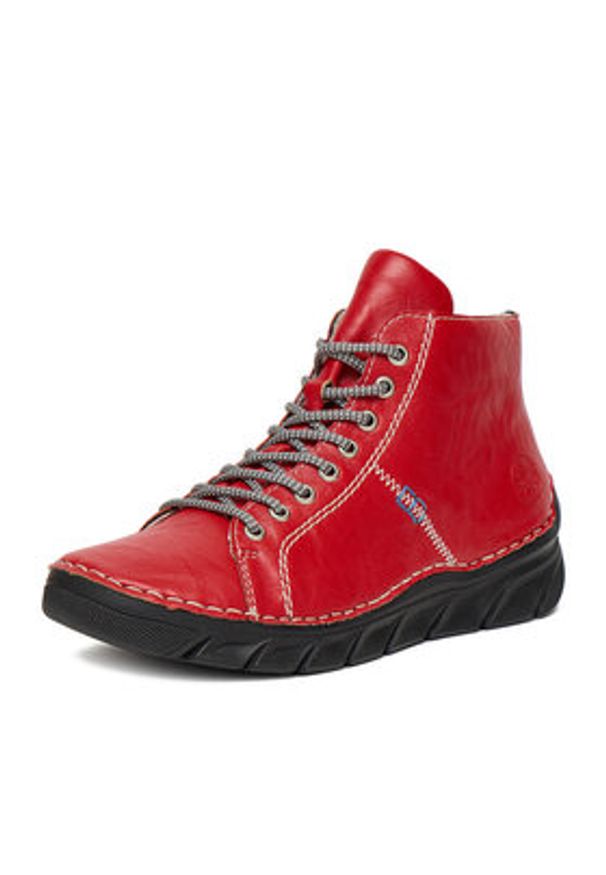 Rieker Botki 55020-33 Czerwony. Kolor: czerwony. Materiał: syntetyk, materiał