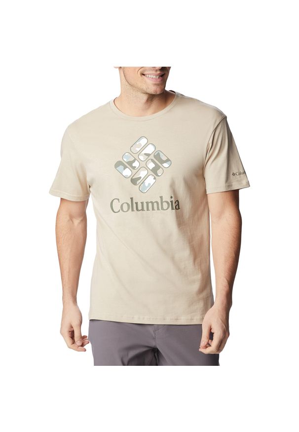 columbia - Koszulka trekkingowa męska Columbia Rapid Ridge Graphic. Kolor: beżowy
