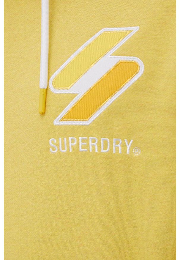 Superdry - Bluza. Kolor: żółty. Wzór: aplikacja