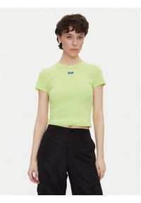 Hugo - HUGO T-Shirt Baby 50510749 Zielony Slim Fit. Kolor: zielony. Materiał: bawełna