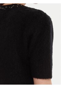 KAOS Sweter RI1NT071 Czarny Regular Fit. Kolor: czarny. Materiał: syntetyk