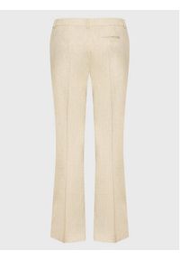 Gina Tricot Spodnie materiałowe 19954 Beżowy Regular Fit. Kolor: beżowy. Materiał: bawełna, len