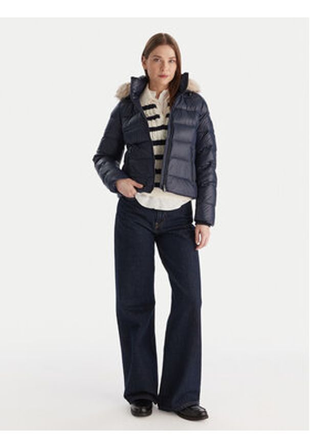 TOMMY HILFIGER - Tommy Hilfiger Kurtka puchowa WW0WW47354 Granatowy Slim Fit. Kolor: niebieski. Materiał: syntetyk