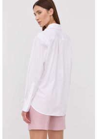 VICTORIA BECKHAM - Victoria Beckham koszula bawełniana damska kolor biały relaxed z kołnierzykiem klasycznym. Typ kołnierza: kołnierzyk klasyczny. Kolor: biały. Materiał: bawełna. Długość rękawa: długi rękaw. Długość: długie. Styl: klasyczny #6