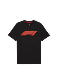 Puma - Męska koszulka F1® Essentials z logo PUMA. Kolor: czarny. Wzór: nadruk #1