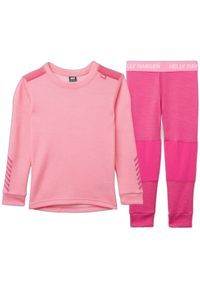 Dziecięcy zestaw z wełny merynosów Helly Hansen Lifa. Okazja: na uczelnię. Kolor: różowy. Materiał: wełna