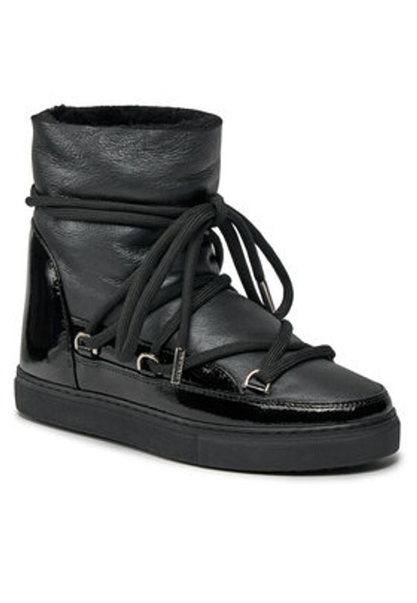 Inuikii Śniegowce Gloss Wedge 75203-007 Czarny. Kolor: czarny. Materiał: skóra