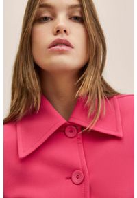 mango - Mango płaszcz Persa damski kolor różowy przejściowy. Kolor: różowy. Materiał: włókno